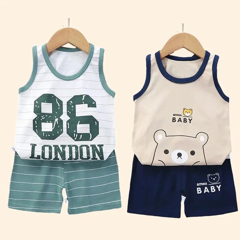 Kids Summer Vest &amp; Shorts Set – Cotton Sleeveless Outfit