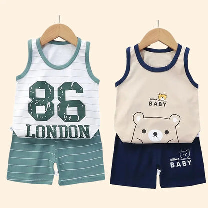Kids Summer Vest &amp; Shorts Set – Cotton Sleeveless Outfit