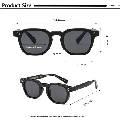 CATERSIDE Retro Punk Square Sunglasses