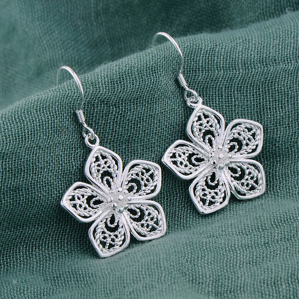 Sterling Silver Heart Stud Earrings for Women