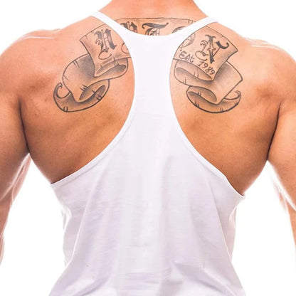 Men’s Cotton Lightning Graphic Y-Back Tank Top – Gym &amp; Workout Vest