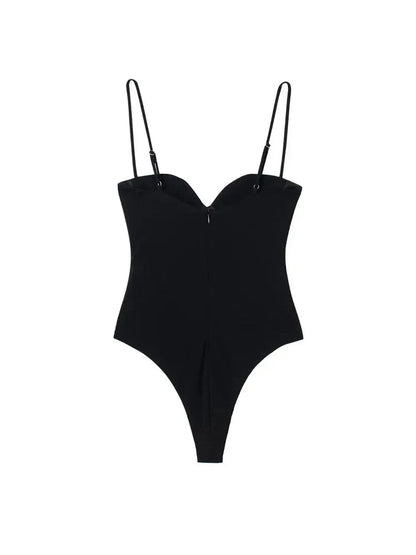 Women’s Sweetheart Neck Bodysuit Draped, Backless - Amazing G