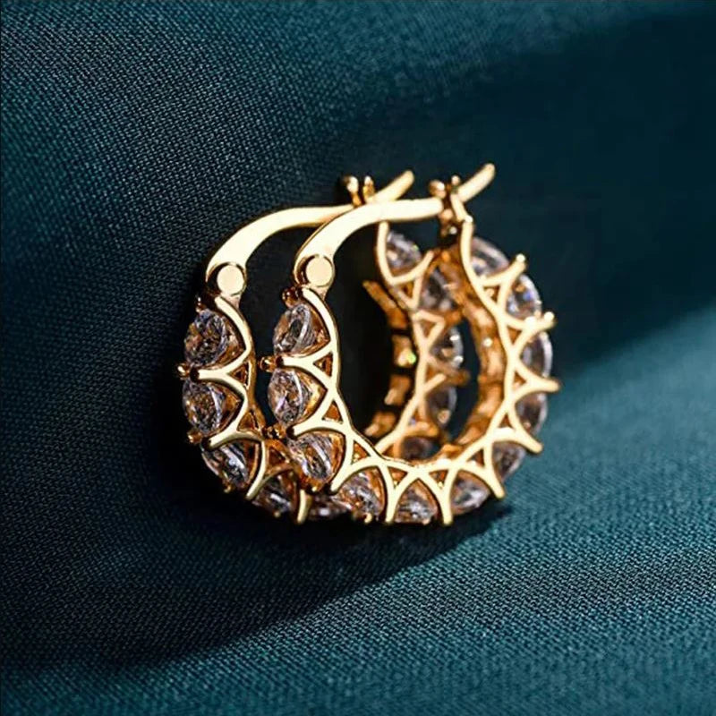 Luxury Rose Gold &amp; Silver Hoop Earrings
