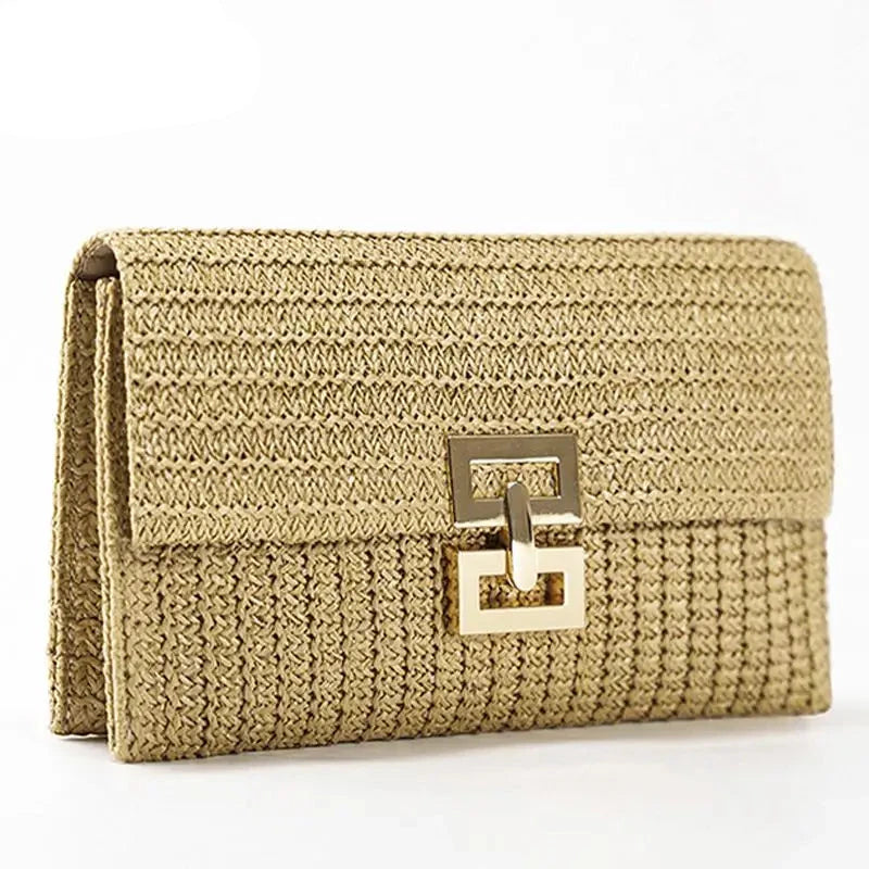 Straw Envelope Evening Handbag
