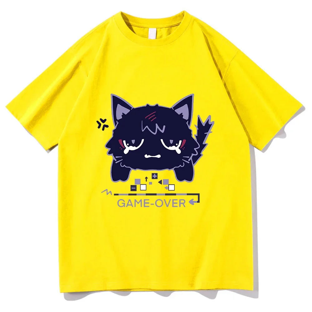 Unisex Genshin Impact T-Shirt | Scaramouche Cat Kawaii Graphic
