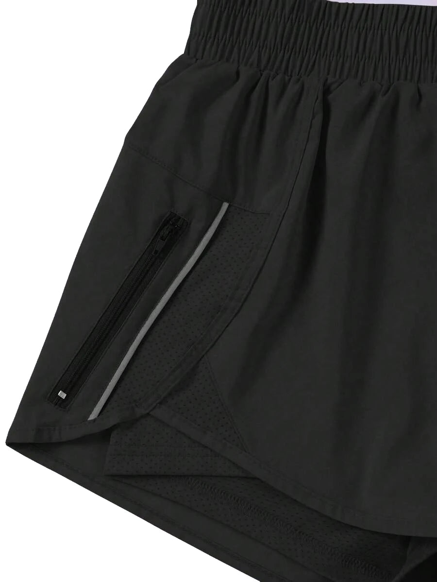 Unisex Running Sports Shorts with Zipper Pockets | Elastic Waist Activewear