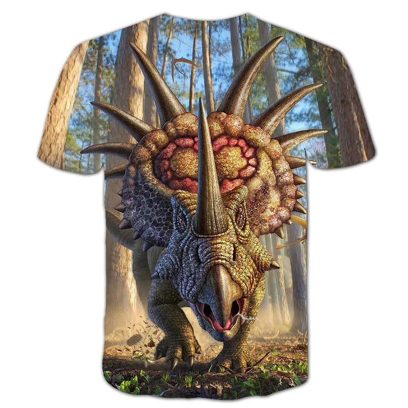 Kids Dinosaur Cartoon T-Shirt | Baby Boys &amp; Girls Summer Short Sleeve Tee