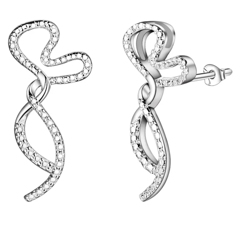 Sterling Silver Heart Stud Earrings for Women