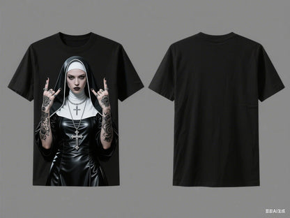 Halloween Devil Nun 3D Graphic T-Shirt – Quick-Dry Unisex Tee