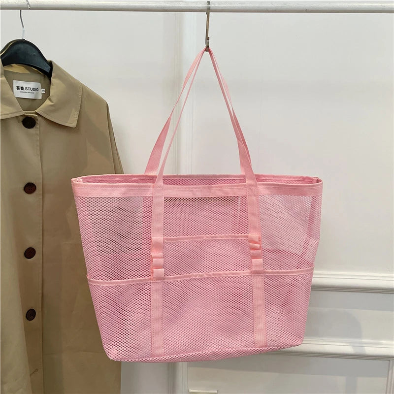 Women’s Portable Mesh Beach Tote Bag