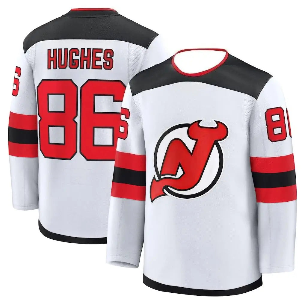 Hockey Long-Sleeve T-Shirt || “Hughes 86” Devil “N” Logo Quick-Dry Sports Tee