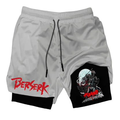 Anime Berserk Print Men’s 2-in-1 Running Shorts