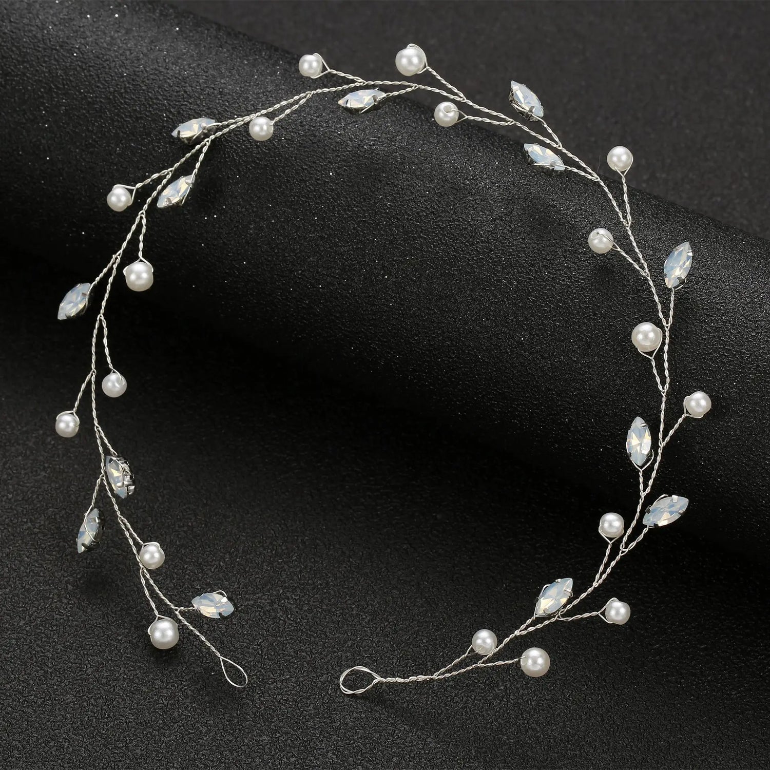 Elegant Crystal &amp; Pearl Bridal Headband for Women