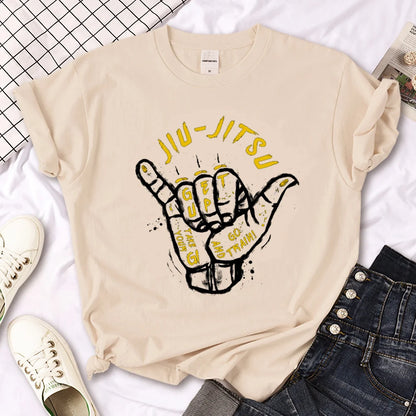 Bjj Jiu Jitsu top women manga summer graphic t shirt female streetwear 2000s clothing