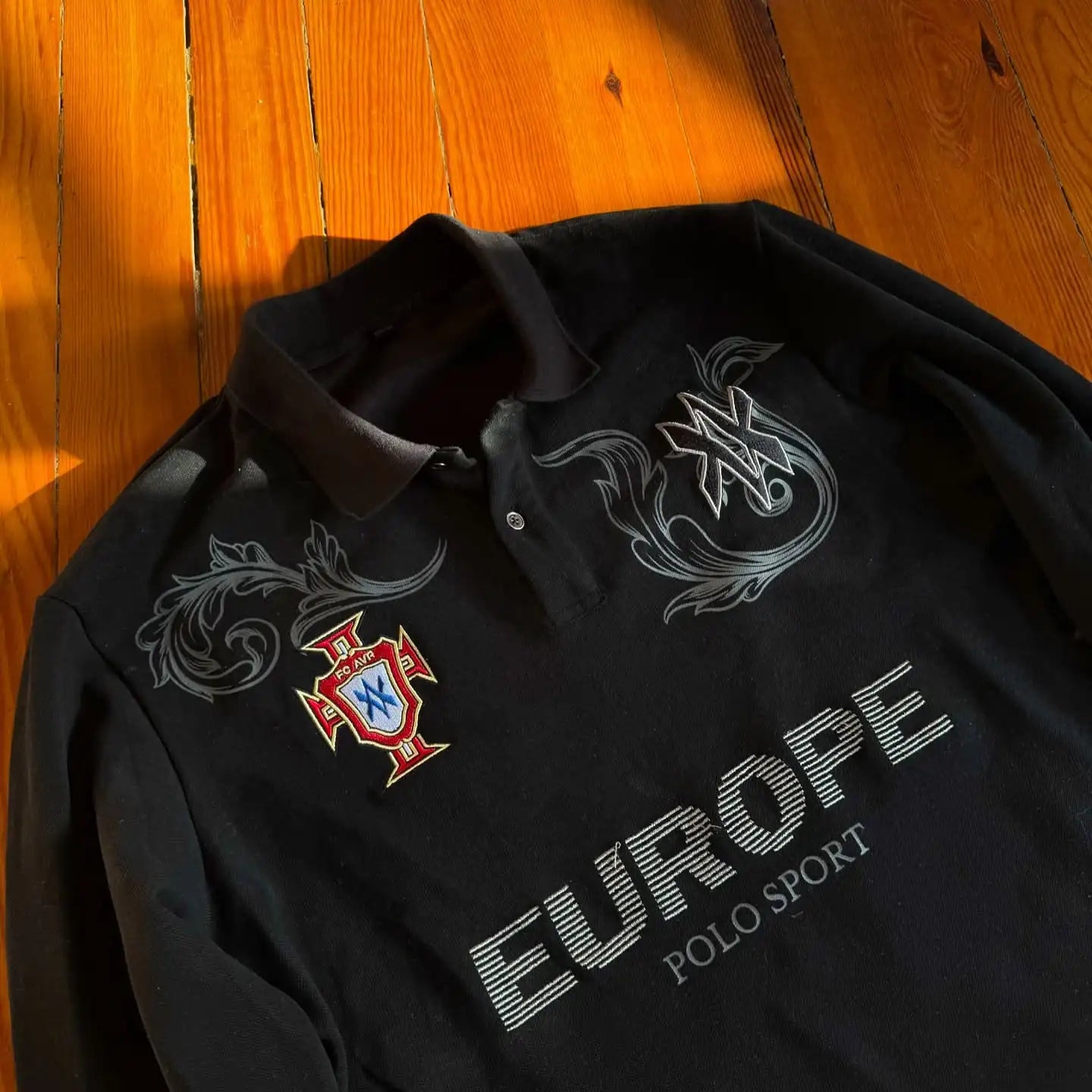 Y2k Polo Shirt Casual Loose Pattern Embroidery Long Sleeve T Shirts Street Sweatshirt Mens Baseball Clothing Lapel Golf Jersey