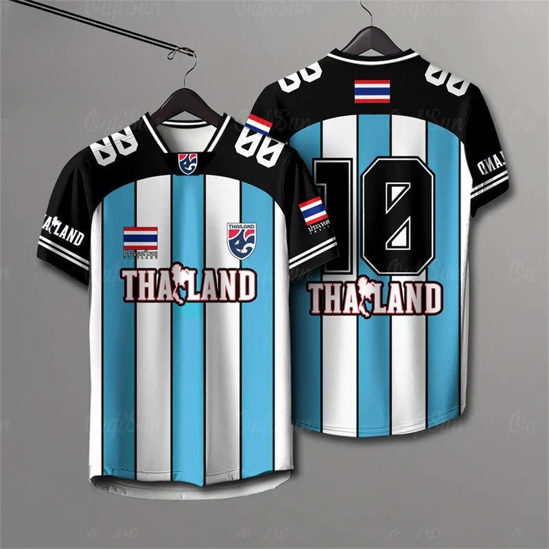 Elephants Thailand 3D Printed Rugby T-Shirt | Summer Breathable Short Sleeve Unisex Tee