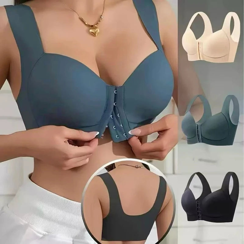 Large Size Seamless Front Button Bras | Vest-Style, Comfortable All-Day Support