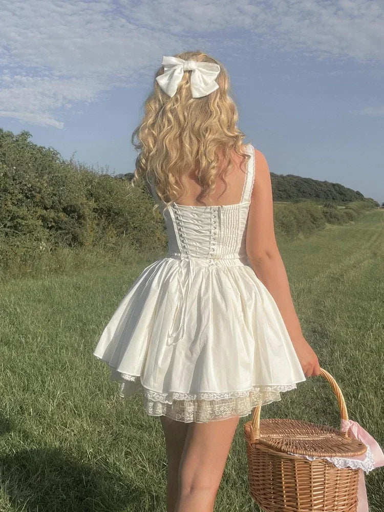 Mingmingxi Sexy Spaghetti Strap Corset A-Line Dress