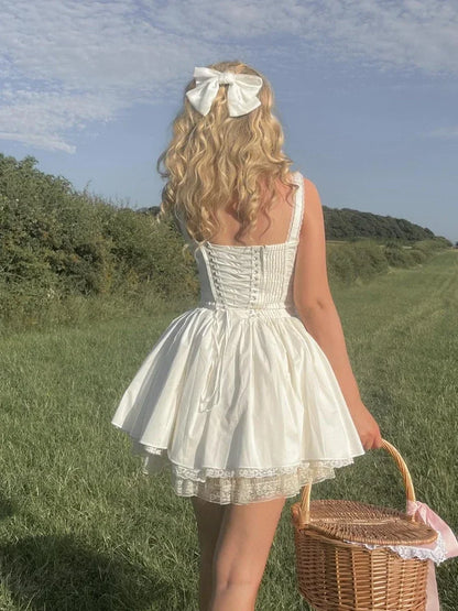 Mingmingxi Sexy Spaghetti Strap Corset A-Line Dress