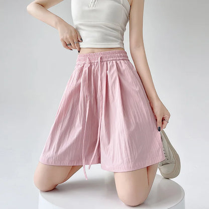 Women’s Summer Casual High-Waist Shorts | Soft Loose Beach Shorts with Pockets