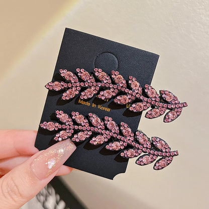 Elegant Rhinestone Sparkling Wheat Hair Clips for Women