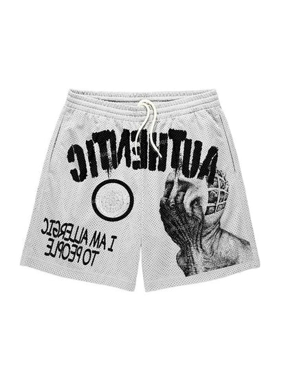Fun Text Graphic Print Shorts High Quality Sport Training Breathable Fashionable Shorts Streetwear Men Fashion Casual Shorts