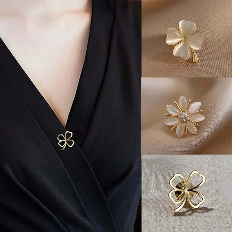 Fashion Bow and Flower Brooch Set