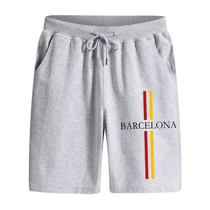 Men’s Casual Football Print Knee-Length Summer Shorts | Lightweight Drawstring Sports