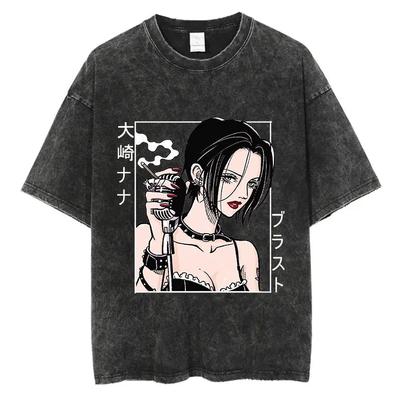 Japanese Anime Nana Osaki Vintage Washed Graphic T-Shirt