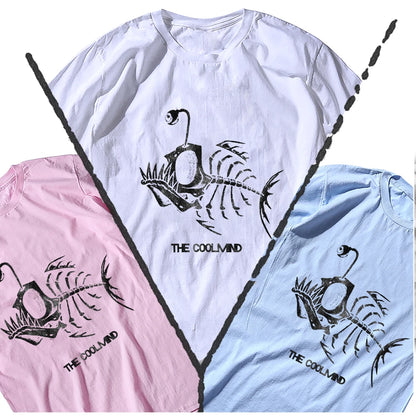 Bonefish Skull Deep Sea Fish Skeleton T-Shirt | Funny Fisherman Oversized Tee