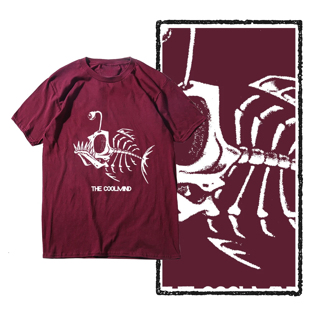 Bonefish Skull Deep Sea Fish Skeleton T-Shirt | Funny Fisherman Oversized Tee