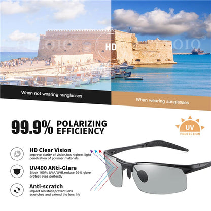 CLLOIO Aluminum Photochromic Sunglasses