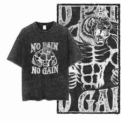 Bodybuilding Acid-Washed Graphic T-Shirt | Vintage Streetwear Unisex Tee