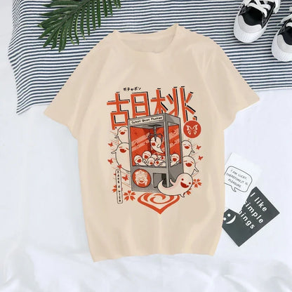 Genshin Impact Kawaii Graphic T-Shirt | Harajuku Anime Tee for Women