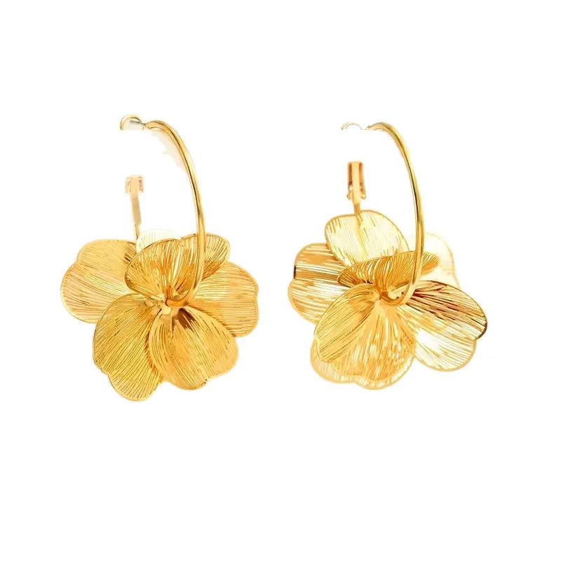 Vintage Butterfly &amp; Flower Pendant Earrings