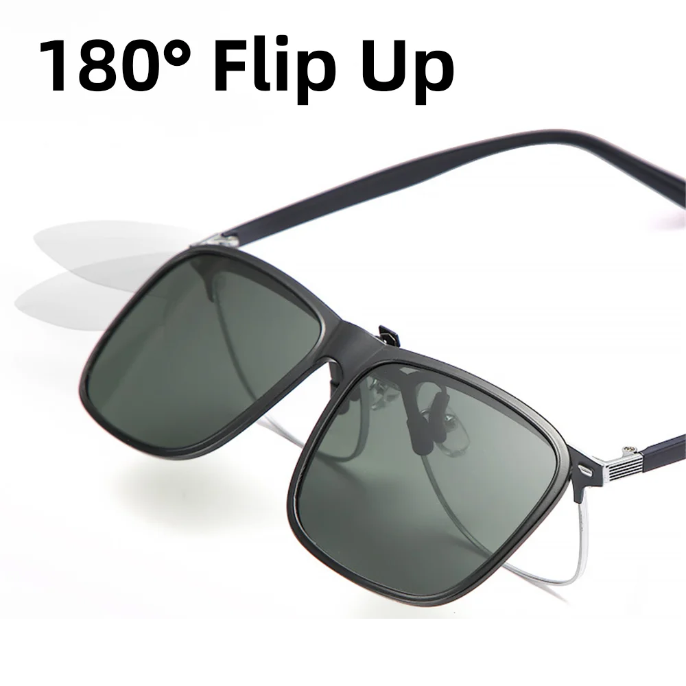 VIVIBEE Polarized Flip-Up Clip-On Sunglasses for Men