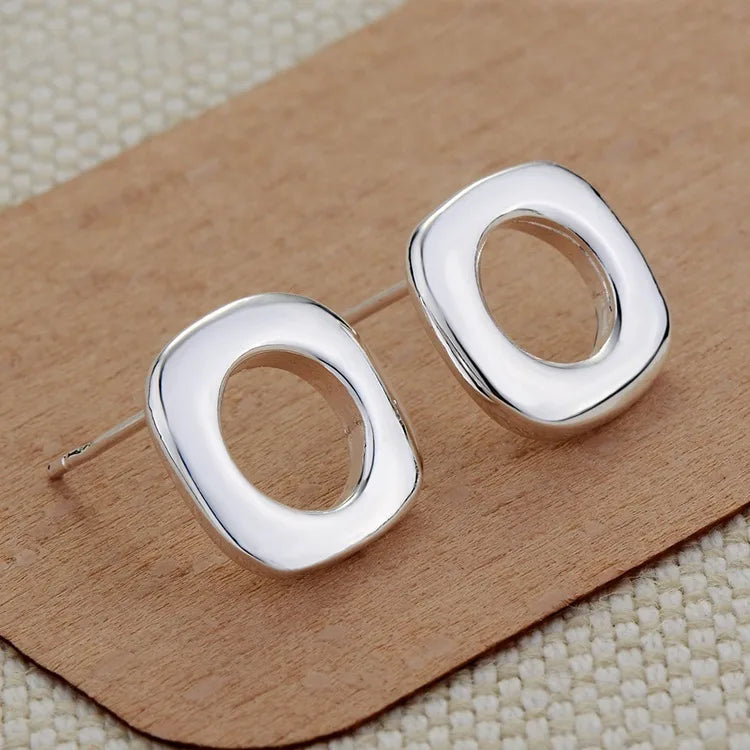 Sterling Silver Heart Stud Earrings for Women
