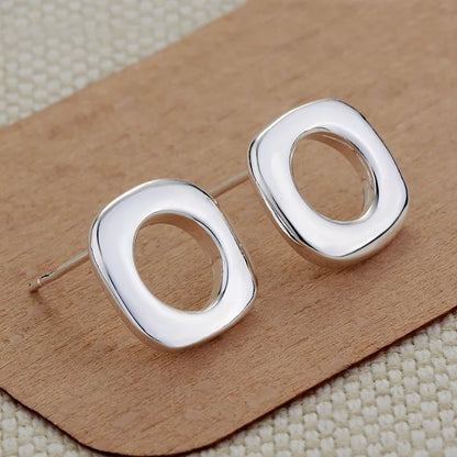 Sterling Silver Heart Stud Earrings for Women