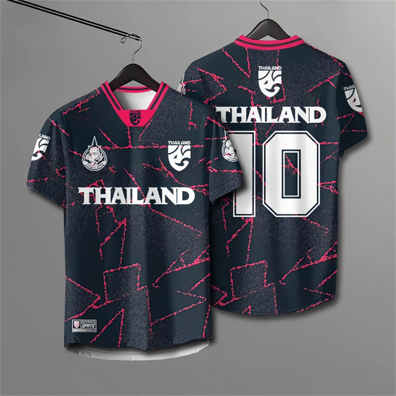 Elephants Thailand 3D Printed Rugby T-Shirt | Summer Breathable Short Sleeve Unisex Tee