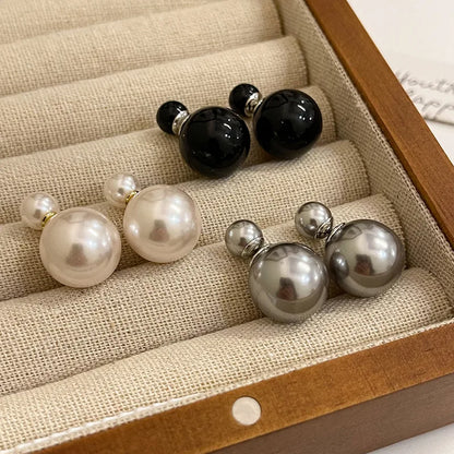 Elegant Simulated Big Pearl Stud Earrings for Women