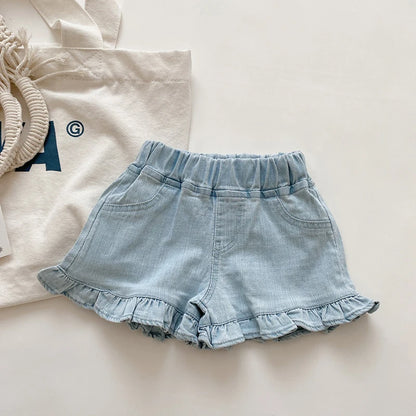 Children’s Ruffle Denim Shorts