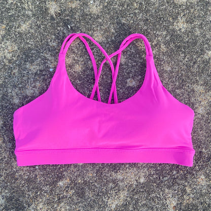 Solid Color Soft High Strength Women Cross Fitness Bra Tight Sport Top Comprehensive Training Gym Yoga Underwear With Chest Pad
