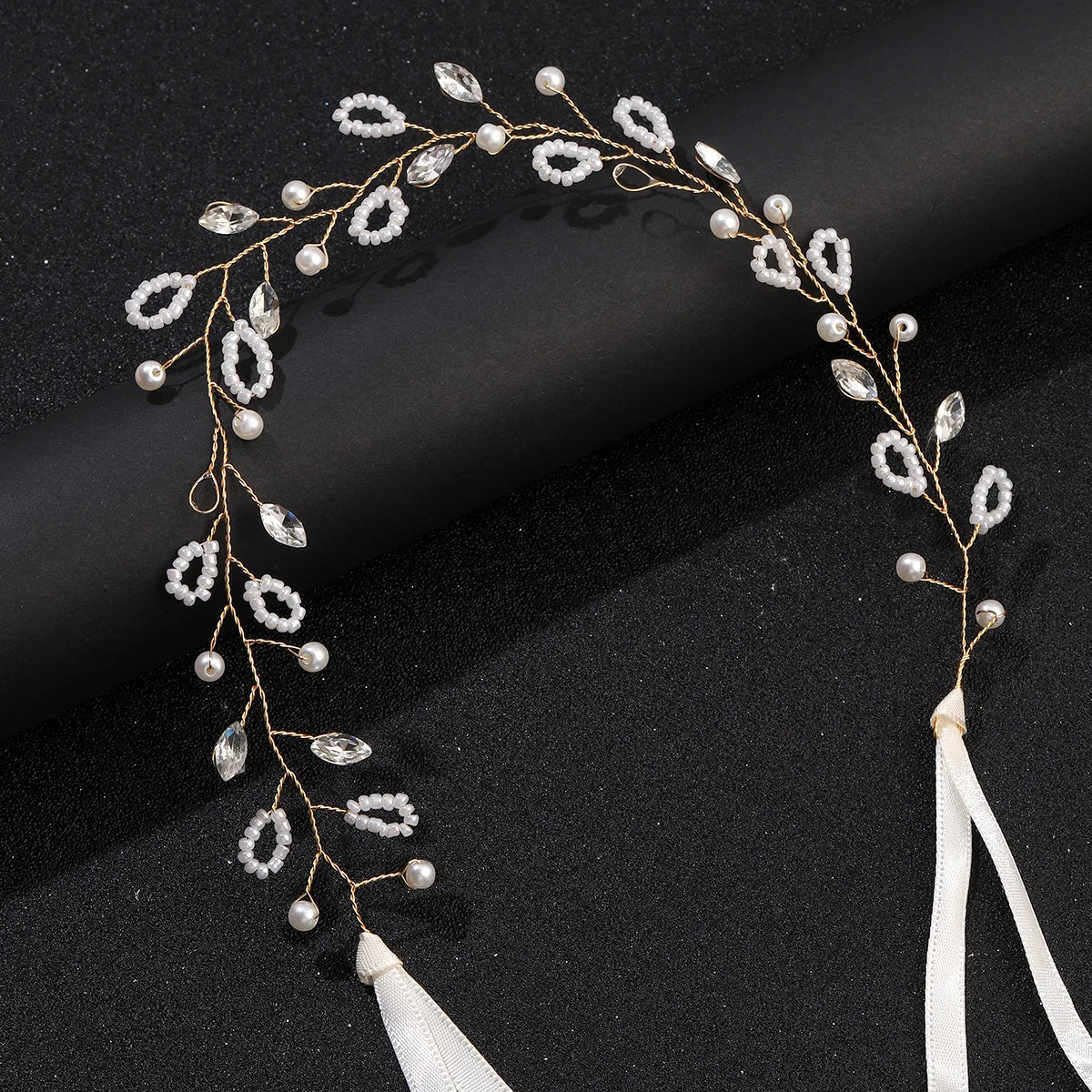 Elegant Crystal &amp; Pearl Bridal Headband for Women