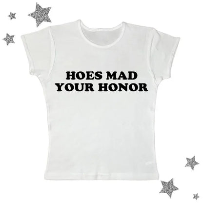 Aesthetic Vintage Y2K Baby Tee – Gothic Streetwear Crop Top