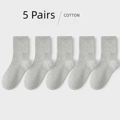 Horetong 5 Pairs Cotton Student Sport Socks