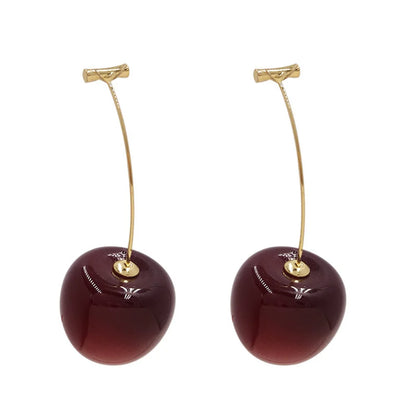 Trendy Acrylic Cherry Drop Earrings