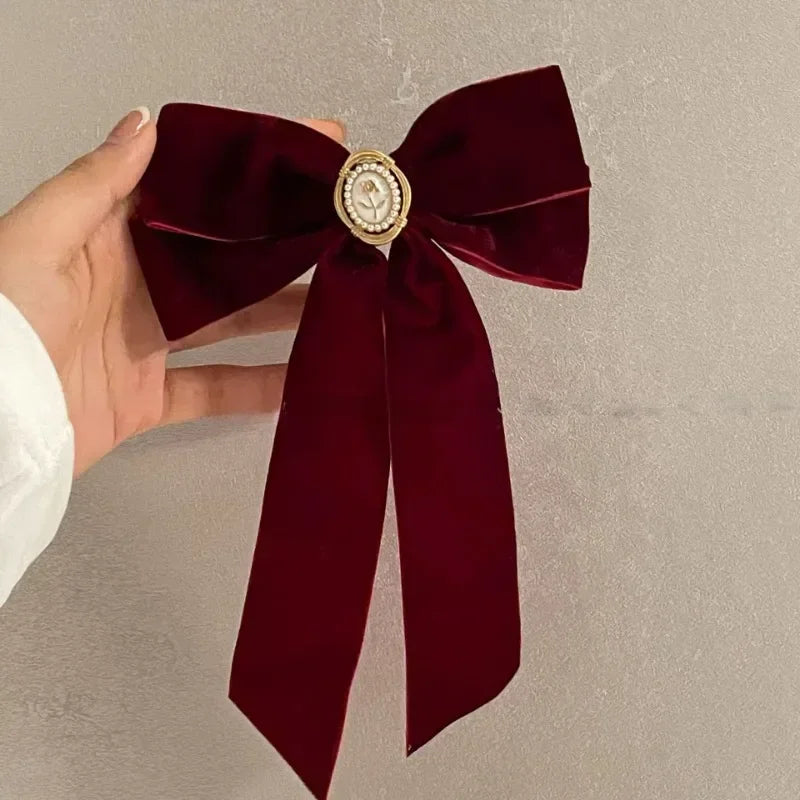 Elegant Velvet Bow Hair Clip for Women