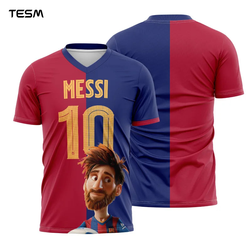 3D Printed Messi No.10 Football Training T-Shirt | Breathable Fan Jersey
