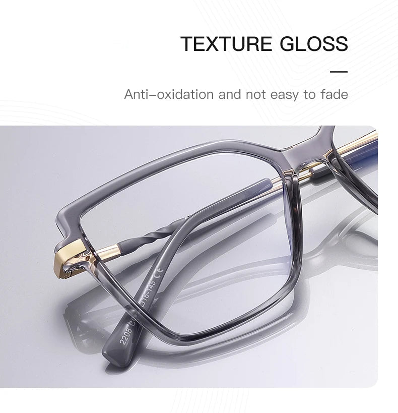Simple Design Fashionable Large Frame Anti-Blue Light Reading Glasses for Women