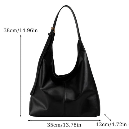 Retro PU Leather Large Tote Bag